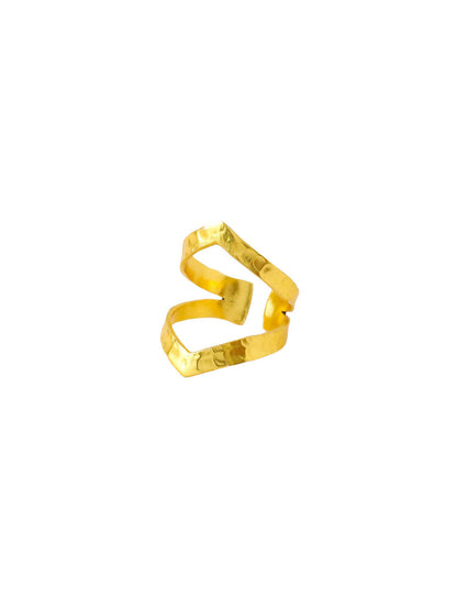 NVR Women Gold Plated Adjustable Finger Ring - Distacart