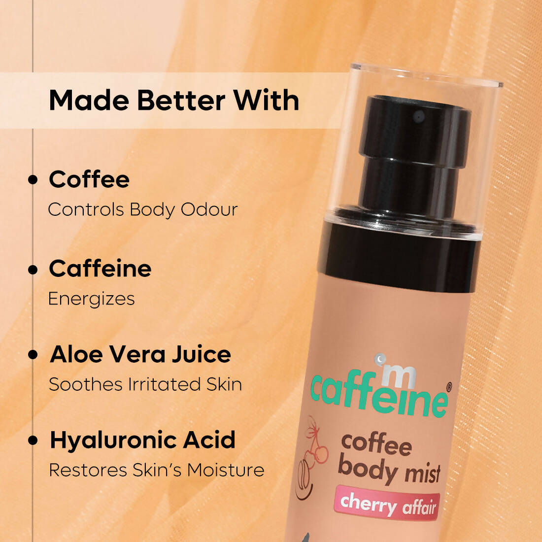 mCaffeine Cherry Affair Energizing Coffee Body Mist - Distacart