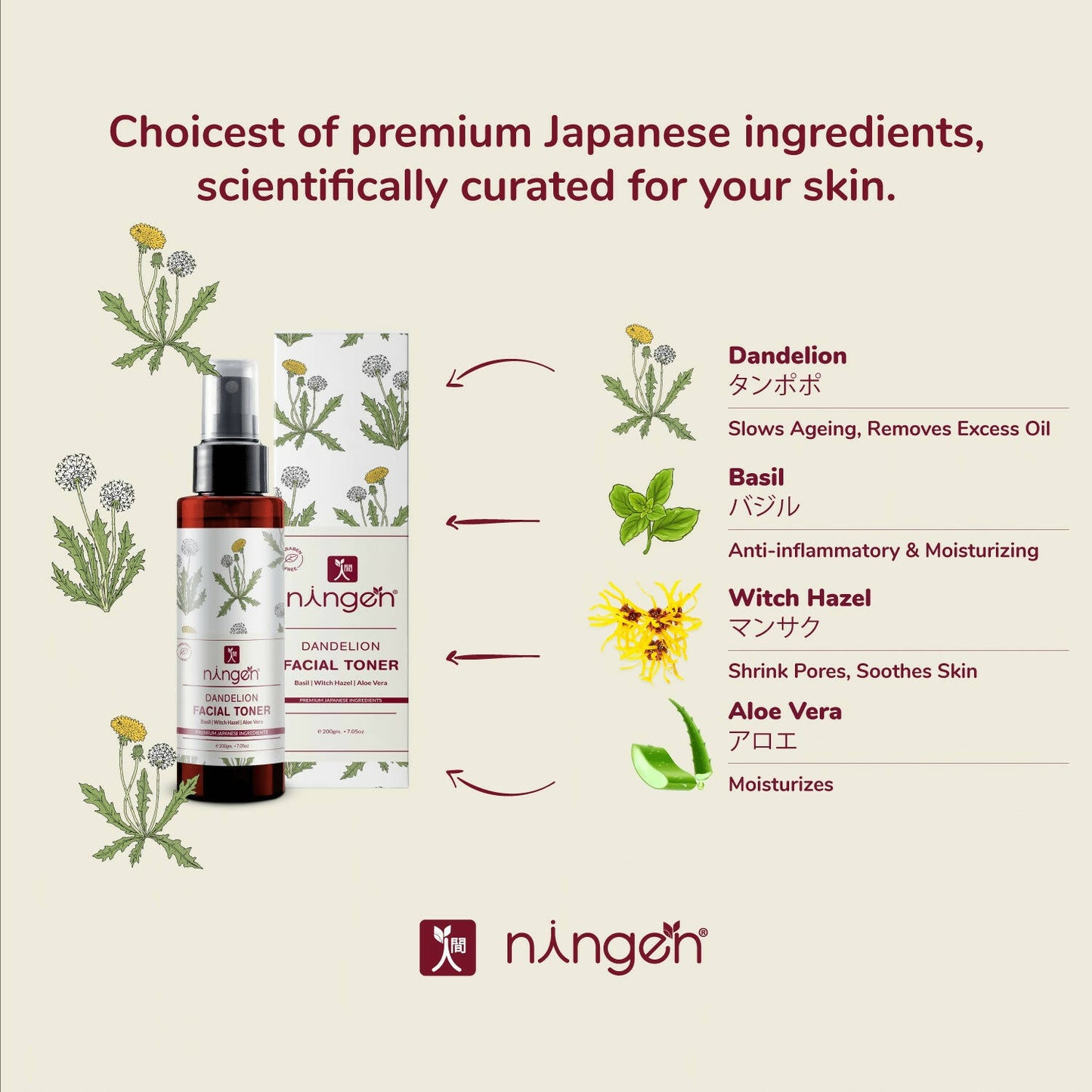 Ningen Dandelion Facial Toner - Distacart