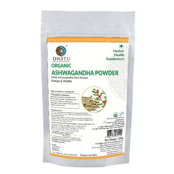 Dhatu Organics & Naturals Ashwagandha Powder - Distacart