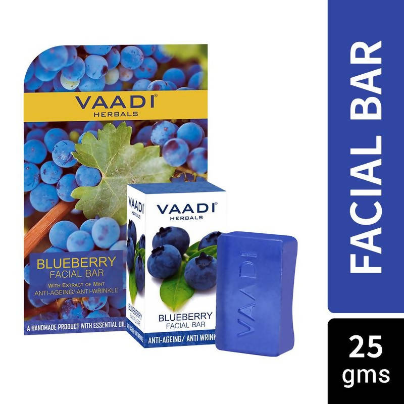 Vaadi Herbals Blueberry Facial Bar With Extract Of Mint Anti-Ageing/Anti Wrinkle - Distacart
