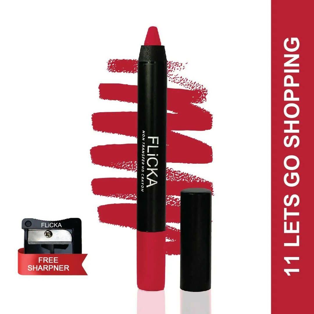 FLiCKA Lasting Lipsence Crayon Lipstick 11 Let'S Go Shopping - Red - Distacart