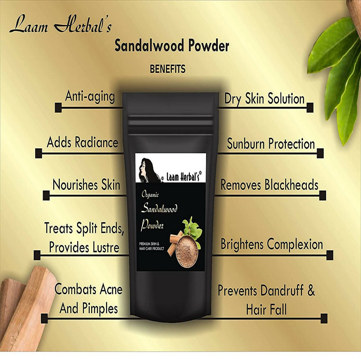 Laam Herbal's Rose Petal, Orange Peel, Multani Mitti, Aloe Vera, Neem Leaf, Sandalwood Powder - Distacart