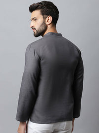 Thumbnail for Even Apparels Grey Color Pure Cotton Men's Kurta With Side Placket (SLD1202) - Distacart