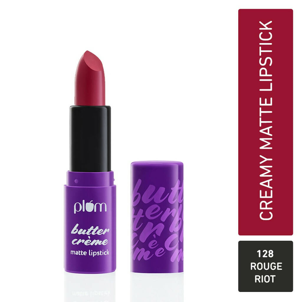 Plum Butter Crème Matte Lipstick Rouge Riot - 128 (Rouge Pink) - Distacart