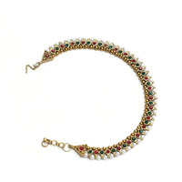 Thumbnail for Mominos Fashion Kamal Johar Multi Kundan Anklets With Pearls