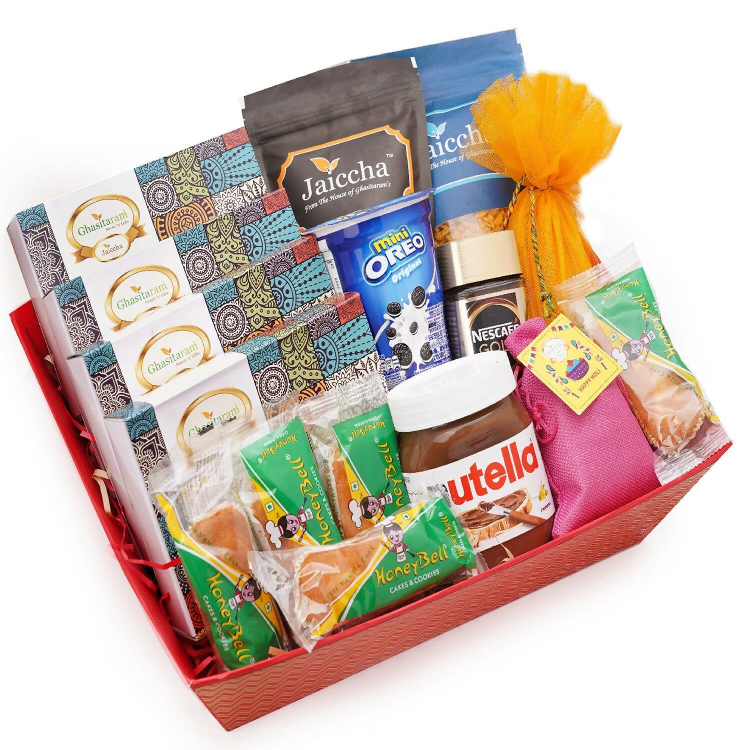 Ghasitaram Pink Hamper Basket of Goodies - Distacart