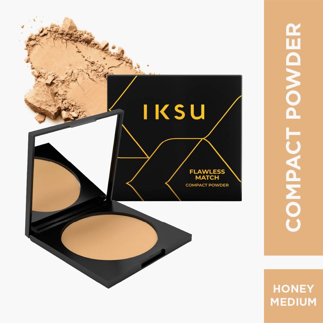 IKSU Flawless Match Compact Powder- Honey Medium - Distacart