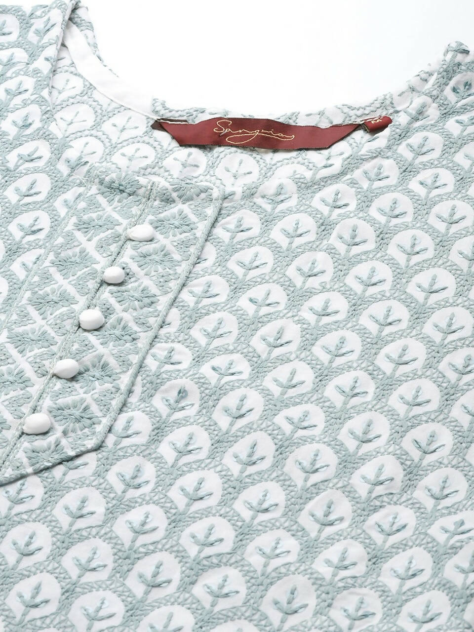 Deeps women's Blue Embroidered Rayon Kurta - Distacart