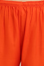 Thumbnail for PAVONINE Orange Color Straight Fit Rayon Fabric Palazzo - Distacart
