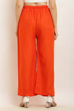 Thumbnail for PAVONINE Orange Color Straight Fit Rayon Fabric Palazzo - Distacart