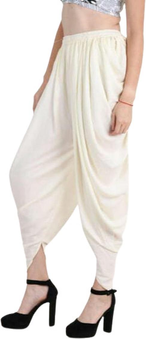 PAVONINE Off-White Color Solid Beetel Rayon Fabric Patiala For Women & Girls - Distacart