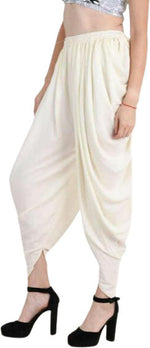 Thumbnail for PAVONINE Off-White Color Solid Beetel Rayon Fabric Patiala For Women & Girls - Distacart