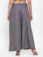 Thumbnail for PAVONINE Grey Color Rayon Fabric Sun Print Palazzo For Women - Distacart