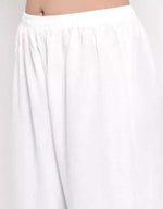 Thumbnail for PAVONINE White Color Rayon Fabric Zig-Zag Printed Palazzo For Women - Distacart