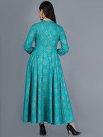 Thumbnail for Kalini Women Green Ethnic Motifs Embroidered Keyhole Neck Flared Sleeves Anarkali Kurta - Distacart
