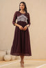 Juniper Womens Purple Chiffon Dobby Embroidered Maxi Dress - Distacart