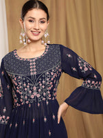 Thumbnail for Kalini Floral Embroidered Kurta With Sharara - Distacart