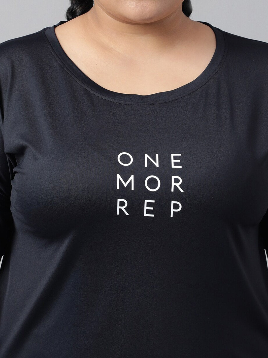 MKH Plus Size Typography Printed Drop Shoulder Sleeves Dri-FIT Relaxed Fit Sports T-shirt - Distacart