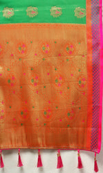 Thumbnail for Lorenvalley Fashion Navyblue Kanjivaram Silk Woven Design with Zari Weaving Saree - Distacart