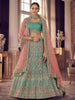 Myra Turquoise Organza Embroidered Designer Lehenga - Distacart