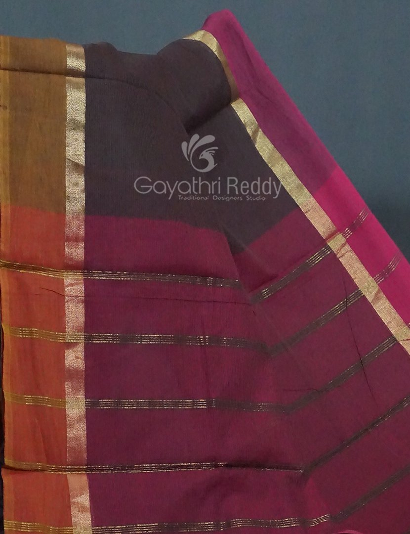 Dual Shades of Brown Pure Mangalgiri Cotton By Gayathri Reddy Designer Studio - Distacart