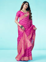 Thumbnail for Kalini Floral Woven Design Zari Art Silk Banarasi Saree - Distacart