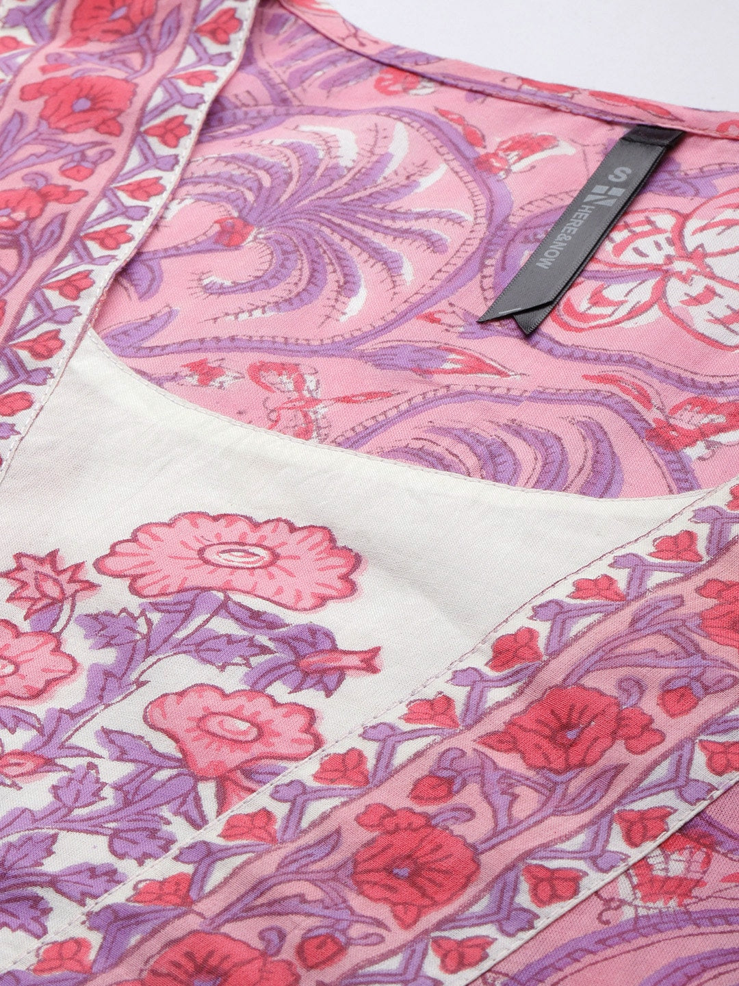 HERE&NOW Women Floral Printed Regular Pure Cotton Kurta with Palazzos & With Dupatta - Distacart