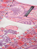 Thumbnail for HERE&NOW Women Floral Printed Regular Pure Cotton Kurta with Palazzos & With Dupatta - Distacart