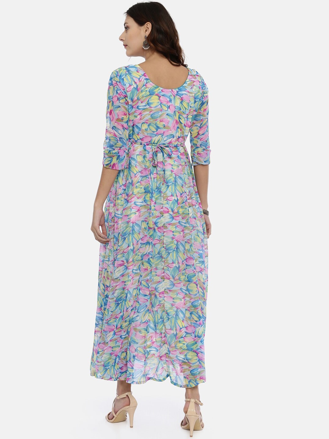 Souchii Multicoloured Printed Maxi Dress - Distacart