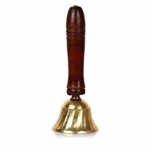 Brass &amp; Wooden Pooja Prayer Ghanta - Indian Hindu Festivals - Distacart
