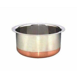 Stainless Steel Patila Round Copper Bottom Container Ganj Tapeli with Lid - Distacart