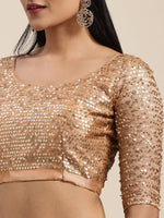 Thumbnail for Saree Mall Brown Striped Satin Saree - Distacart