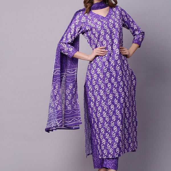 Kalini Abstract Printed Regular Kurta with Trousers & With Dupatta - Distacart