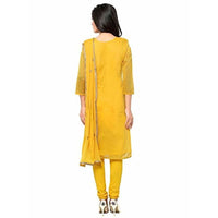 Thumbnail for Yellow Chanderi Cotton Dress Material - Distacart