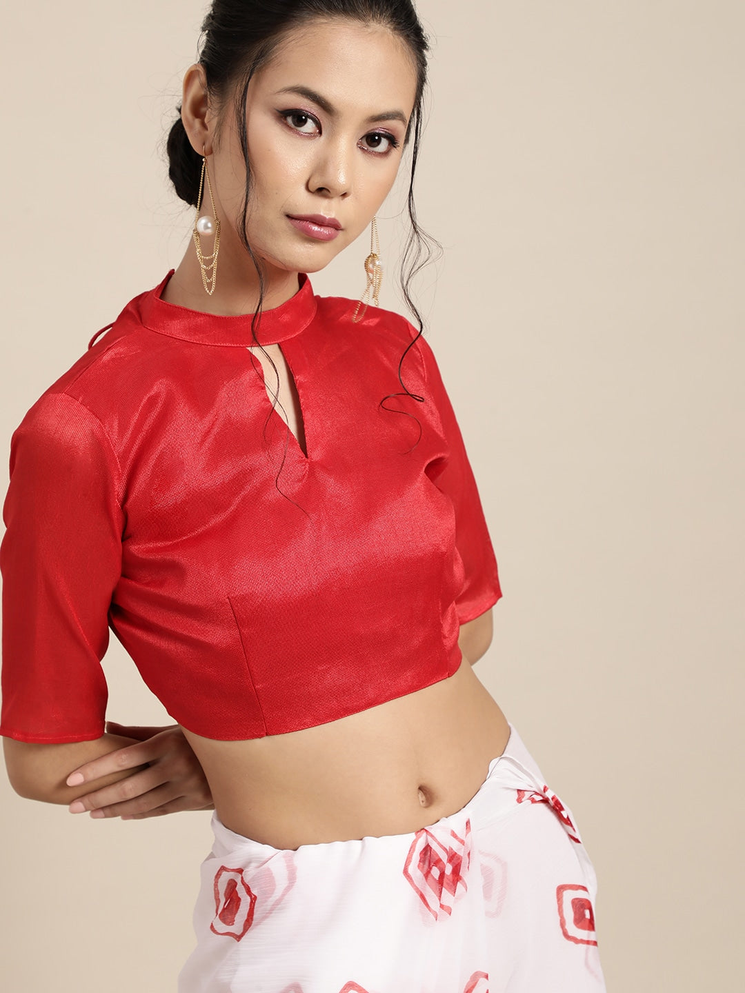 Saree Mall Bandhani Poly Chiffon Saree with Printed border - Distacart