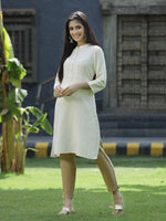 Thumbnail for Juniper Ivory Rayon Festive Solid Straight Kurta For Women - Distacart