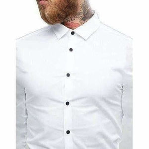 Men's Contrast Button Slim Fit Formal Shirt - Distacart