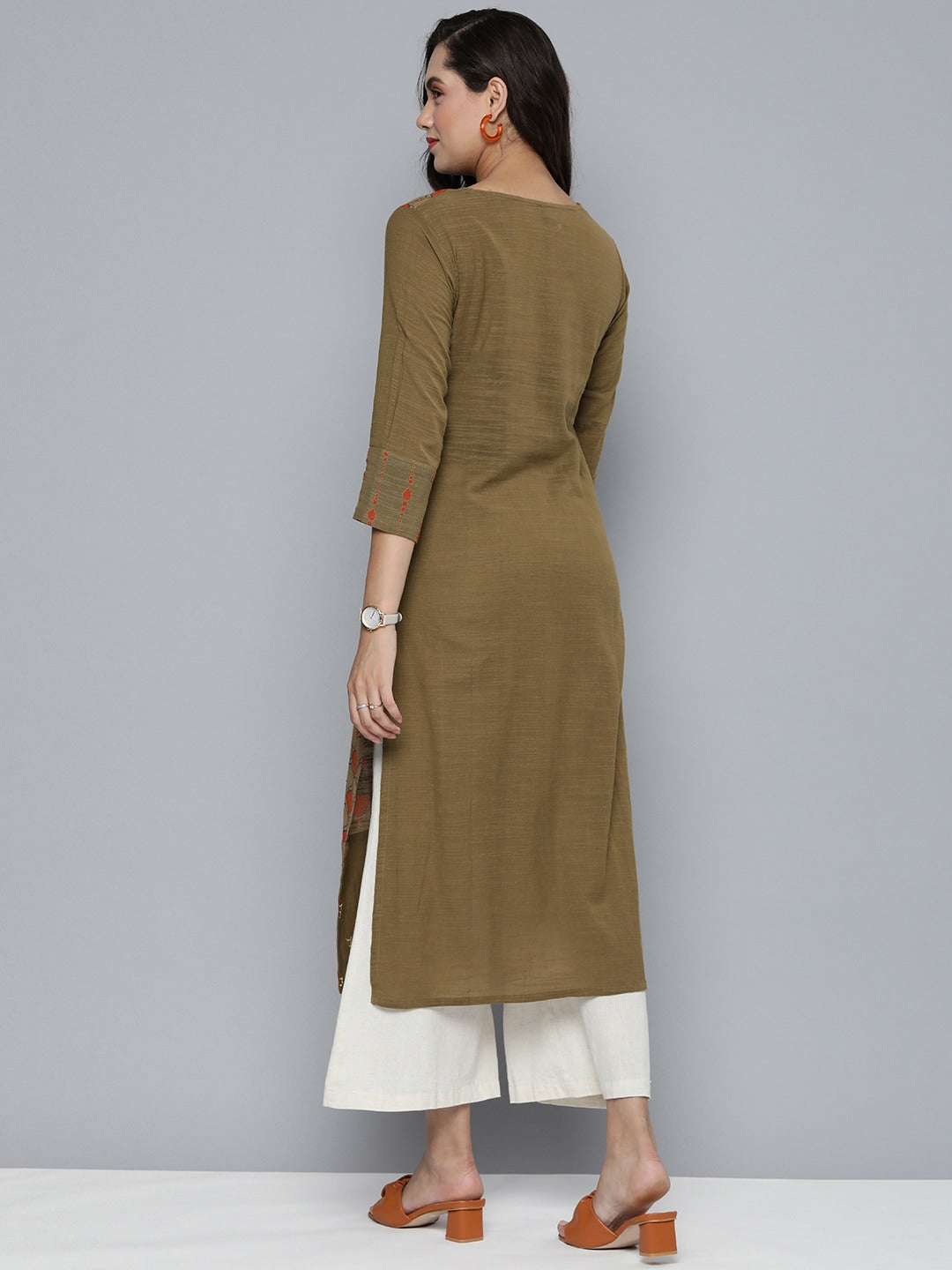 HERE&NOW Women Ethnic Motifs Straight Kurta - Distacart