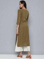 Thumbnail for HERE&NOW Women Ethnic Motifs Straight Kurta - Distacart