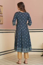 Thumbnail for Juniper Teal Rayon Festive Handwork Sequence Anarkali Kurta For Women - Distacart