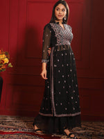 Thumbnail for Kalini Embroidered Pleated Thread Work Kurta with Sharara - Distacart