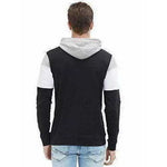 Thumbnail for Men's Stylish Full Sleeve Grey, White, Black Hooded T-Shirt - Distacart