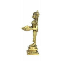 Thumbnail for Oil Lamp Deep Lady Brass Collectible Handicraft Small Art - Distacart