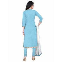 Thumbnail for Cotton Salwar Suit Blue - Distacart