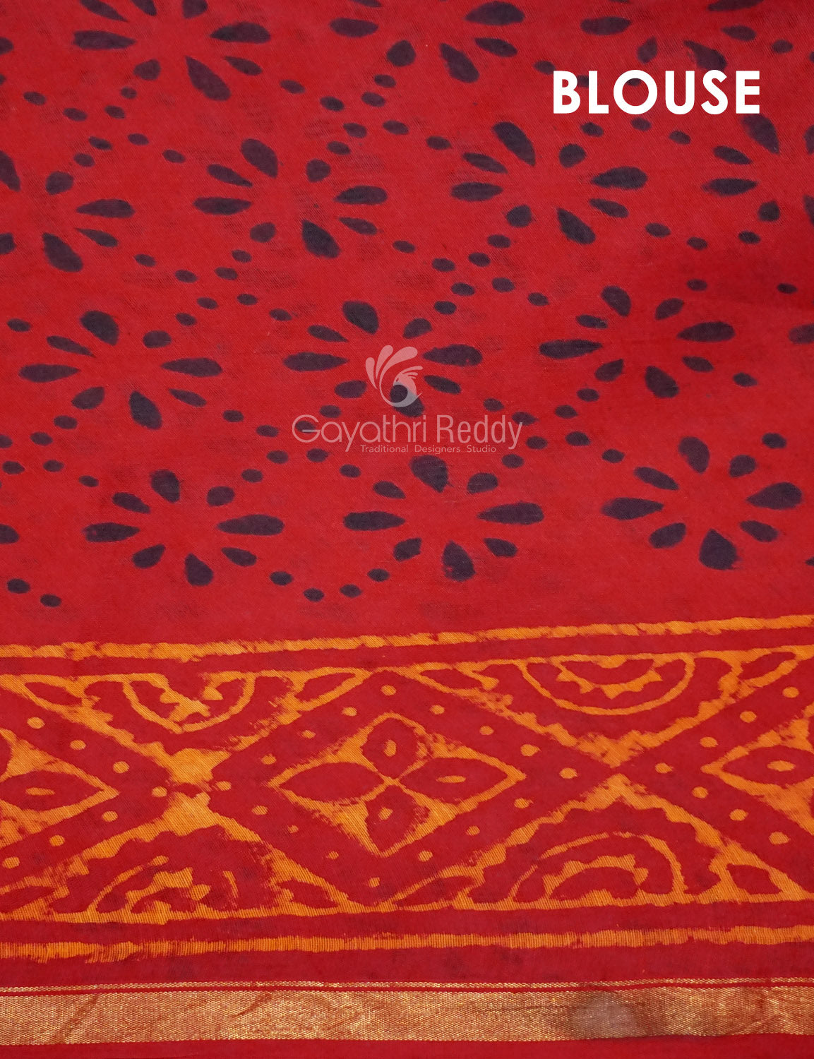 Shades of Red Chanderi Print Saree By Gayathri Reddy Designer Studio - Distacart