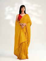 Thumbnail for Sangria Striped Silk Blend Saree - Distacart