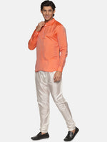 Thumbnail for Sethukrishna Mens Orange Kurta with Pyjamas - Distacart
