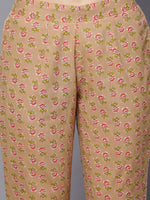 Thumbnail for HERE&NOW Women Mustard Yellow Floral Printed Pure Cotton Kurta Set - Distacart