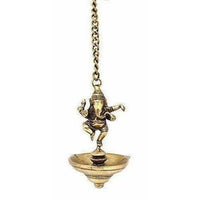 Thumbnail for Dancing Ganesha Brass Hanging Diya - Distacart